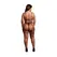 Rimba Plus Size Black Strappy Open Cup Body Harness with Garters XL-4XL