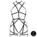 Rimba Plus Size Black Strappy Open Cup Body Harness with Garters XL-4XL