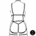 Rimba Plus Size Black Strappy Open Cup Body Harness with Garters XL-4XL