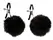 Magic Shiver Adjustable Nipple Clamps with Black Pom Pom Accents
