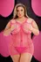 Lapdance Shredded Mini Dress Pink Nylon-Spandex Flexible Fit QS