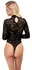 Cottelli LINGERIE Lace Body Black S - Elegant Long Sleeve Bodysuit