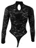 Cottelli LINGERIE Lace Body Black S - Elegant Long Sleeve Bodysuit