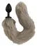 You2Toys Fluffy Tail Plug Grey - Silicone Model with Soft Faux Fur, 45 cm