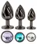 ANOS Diamond Trio комплект спираловидни метални анални разширители с кристали, 3 размера