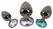 ANOS Diamond Trio комплект спираловидни метални анални разширители с кристали, 3 размера
