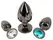 ANOS Diamond Trio комплект спираловидни метални анални разширители с кристали, 3 размера