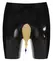 LateX Urine Collection Latex Shorts XL, Black, Integrated Valve System