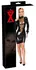 LateX Knee-Length Black Latex Dress 2XL with Transparent Insert