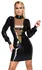 LateX Knee-Length Black Latex Dress 2XL with Transparent Insert