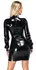 LateX Elegant Black Knee-Length Latex Dress XL with Smoky Insert
