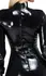 LateX Elegant Black Knee-Length Latex Dress XL with Smoky Insert