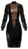 LateX Elegant Black Latex Dress S with Transparent Front Insert