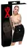 LateX Black Latex Skirt L with Decorative Metal Rings, Knee-Length