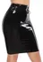 LateX Black Latex Skirt M with Decorative Metal Rings, Knee-Length