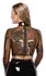 LateX Crop Top S Transparent Smoky Long Sleeve Decorative Ring