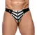 Black Level Vinyl Briefs XL - Glossy Black with Silver Stripe & Zip
