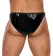 Black Level Vinyl Briefs XL - Glossy Black with Silver Stripe & Zip