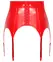 Black Level Vinyl Suspender Belt Red XL - Adjustable Wide Model