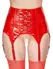 Лачен колан за жартиери, червен, широк, регулируем, L