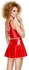 Black Level Red Vinyl Skirt L - Shiny Flared Design with Front Zipper