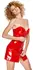 Black Level Red Vinyl Mini Dress L - Strapless Tube Design