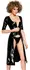 Black Level Vinyl A-line Coat Dress with Thong, Shiny Black, Size L