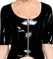 Black Level Vinyl A-line Coat Dress with Thong, Shiny Black, Size L