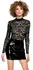 Black Level Vinyl & Lace Dress XL - Long-Sleeve, Shiny Finish, Black