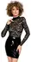 Black Level Mini Dress L - Lace & Vinyl, Long Sleeve, Black