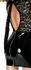 Black Level Vinyl & Lace Mini Dress S - Long Sleeve, Elegant Black