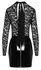 Black Level Vinyl & Lace Mini Dress S - Long Sleeve, Elegant Black