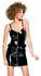 Black Level Vinyl Mini Dress Peplum XL, Adjustable Straps, Black Shine