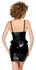Black Level Vinyl Mini Dress Peplum XL, Adjustable Straps, Black Shine
