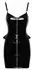 Black Level Vinyl Mini Dress Peplum S Adjustable Straps Black