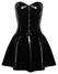 Black Level Vinyl Mini Dress L Hook Front, Adjustable Back, Black