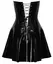 Black Level Vinyl Mini Dress S Corset Cut with Hooks, Shiny Black