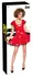 Black Level Red Vinyl Mini Dress XL - Shiny Flared Skirt, Lace Trim