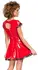 Black Level Red Vinyl Mini Dress XL - Shiny Flared Skirt, Lace Trim