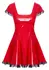 Black Level Red Vinyl Mini Dress XL - Shiny Flared Skirt, Lace Trim