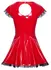 Black Level Mini Dress Red S Shiny Vinyl Flared Skirt Lace Trim