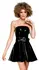 Black Level Vinyl Strapless Flared Dress M - Shiny Black, Belted, 2-Way Zip