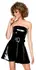 Black Level Vinyl Strapless Flared Dress M - Shiny Black, Belted, 2-Way Zip