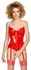 Black Level Vinyl Corset Red L - Shiny Strapless Model, Adjustable Fit
