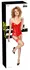 Black Level Vinyl Corset Red S - Shiny Strapless Full Cup, Adjustable Fit