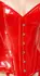 Black Level Vinyl Corset Red S - Shiny Strapless Full Cup, Adjustable Fit