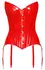 Black Level Vinyl Corset Red S - Shiny Strapless Full Cup, Adjustable Fit