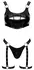 Black Level Vinyl Top and Thong Set XL, Adjustable Straps, Black