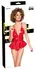 Black Level Vinyl Set Red Top with Peplum & Adjustable Thong M