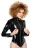 Black Level Vinyl Short Jacket 2XL with Decorative Metal Zips, Black